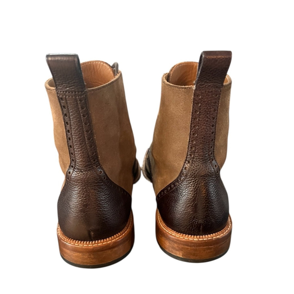 Taft Saint Brown Suede Wingtip Brogue Laceup Boot Size 9 - Picture 5 of 8